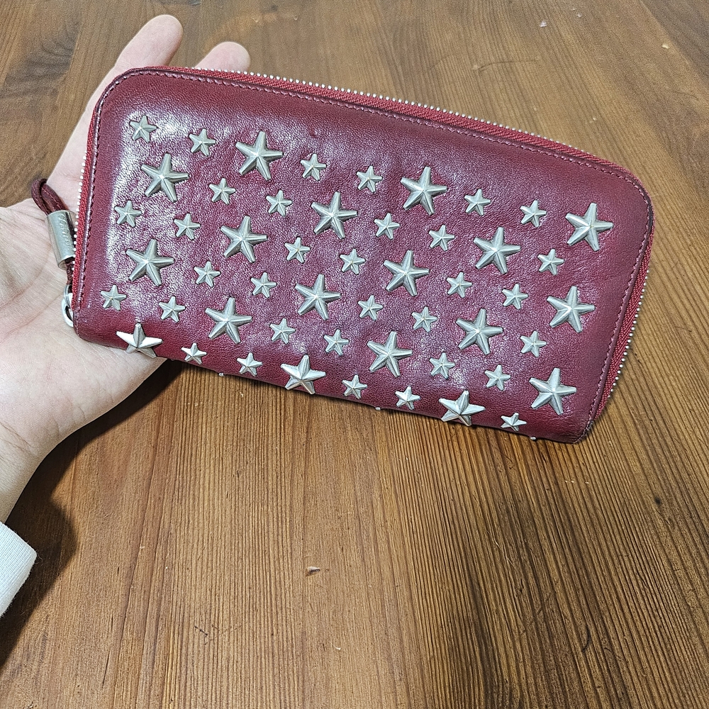 Jimmy Choo Star Stud Zip Around Wallet